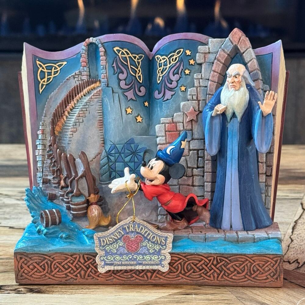 Disney Traditions Jim Shore Sorcerer Mickey Storybook Figurine Fantasia Yen Sid